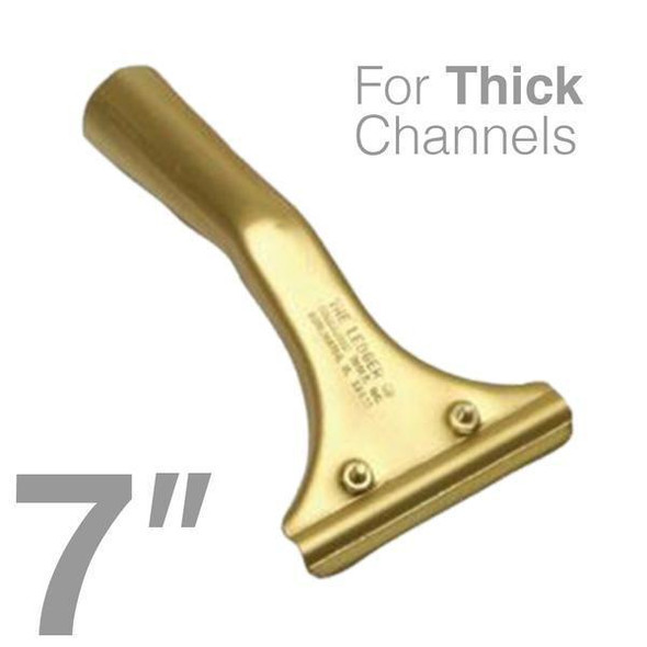 J.Racenstein Ledger Handle 7in for Thick Channel, gold-colored handle designed for thick channels with durable construction and secure attachment.